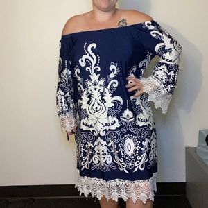 Blue and white dress!